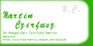 martin czirfusz business card